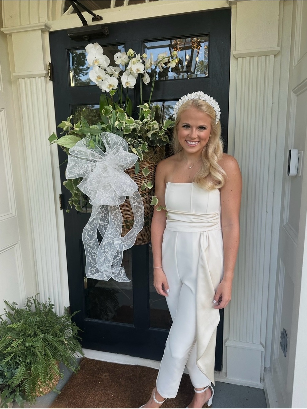 Steve Madden Ivory harlen strapless Jumpsuit
